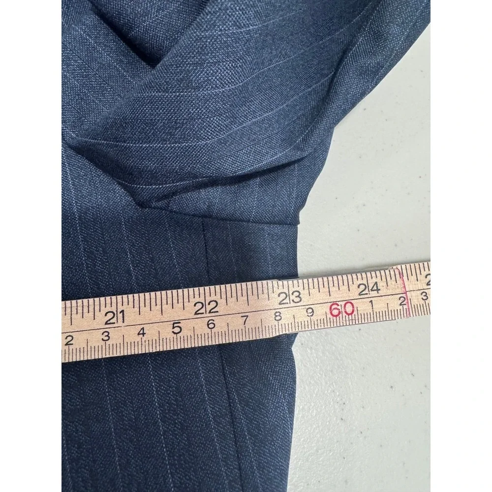 J. Press Men Navy Pinstripe Vitale Barberis Canonico Wool Sport Coat 44R
